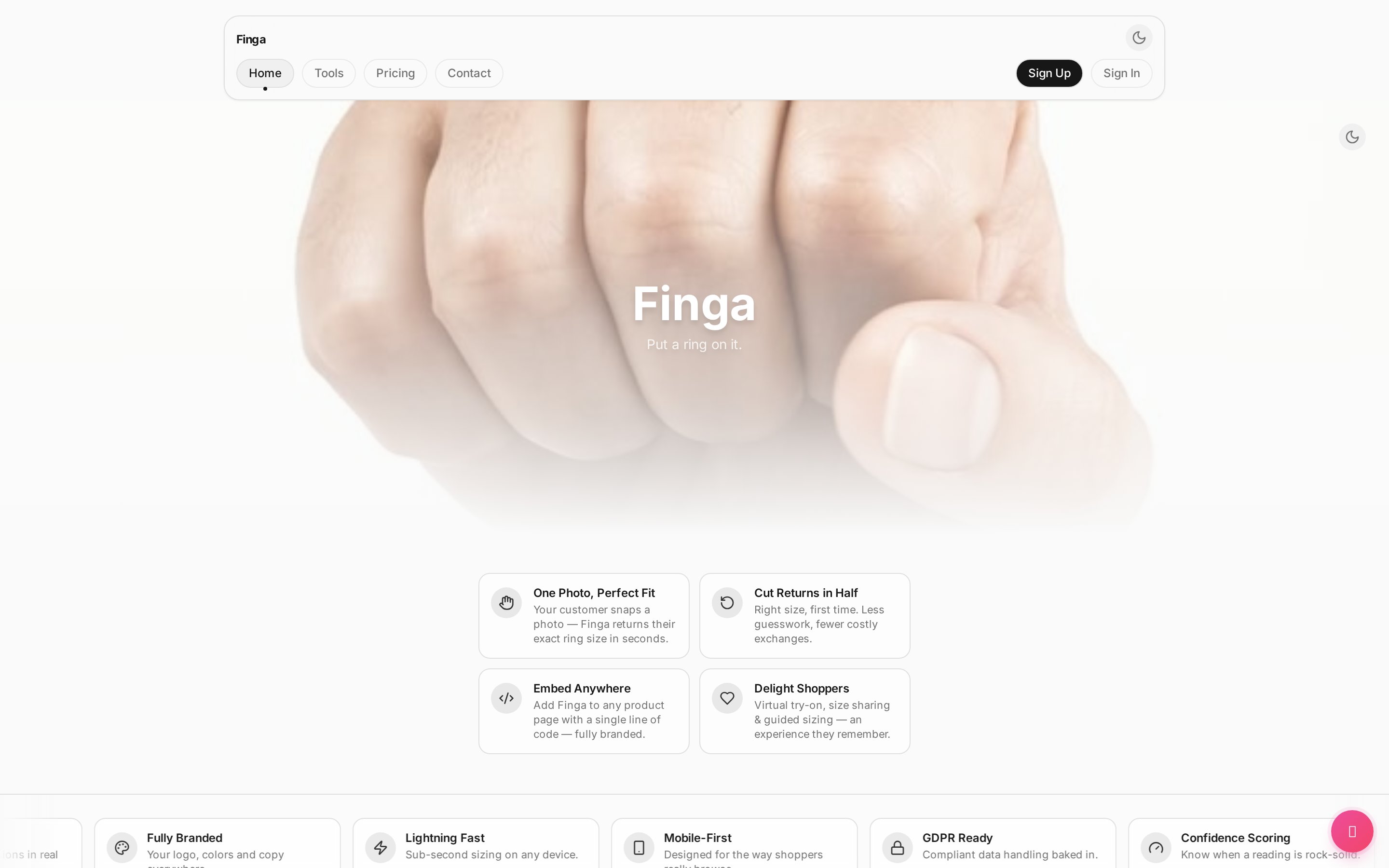 finga desktop website