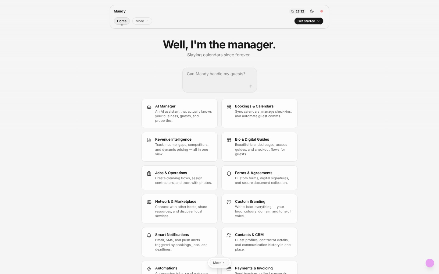 mandy desktop website
